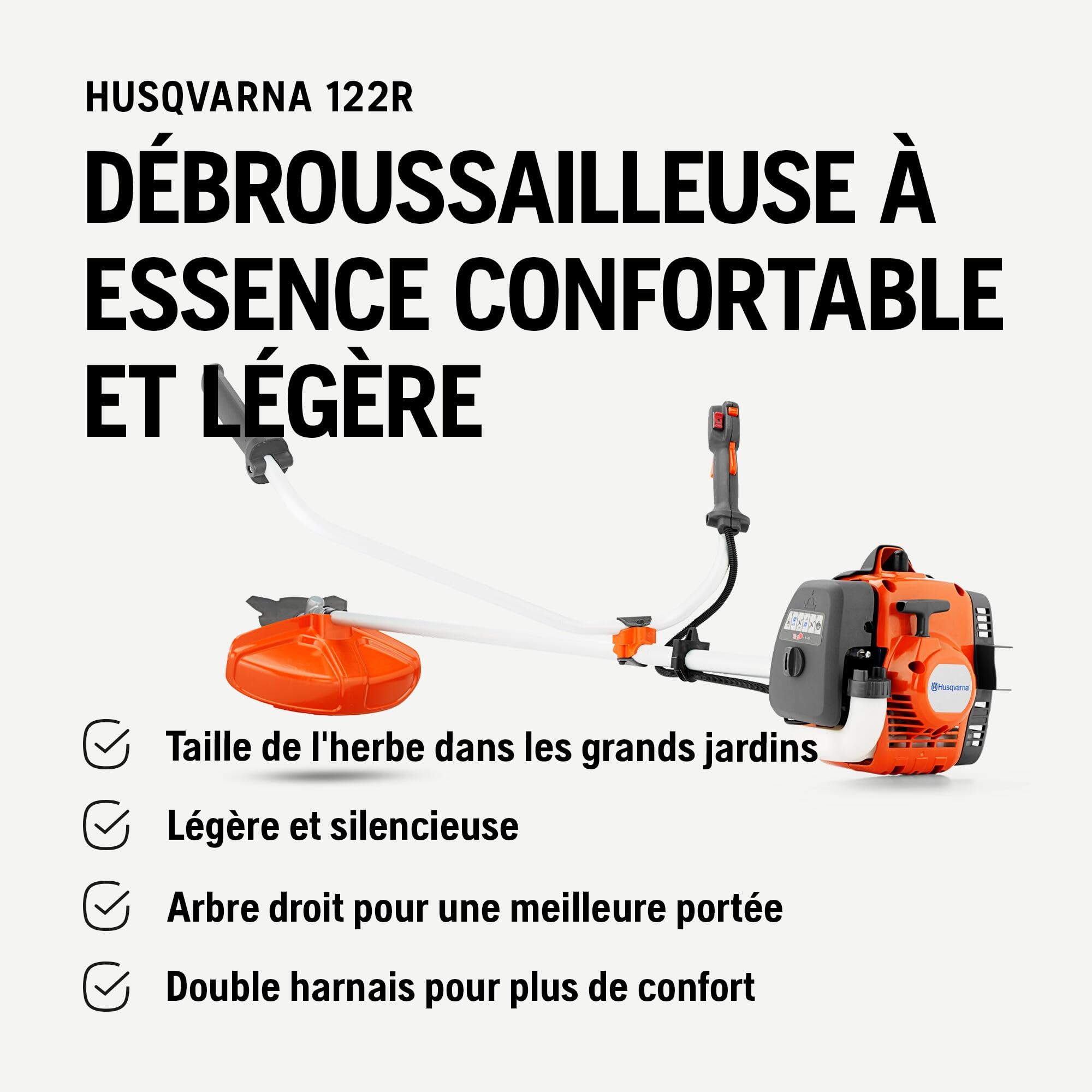 Husqvarna 122R Coupe-Bordures Thermique | Débroussailleuse 2 temps 21,7cm³, largeur de coupe 43 cm, tête Tap 'n Go