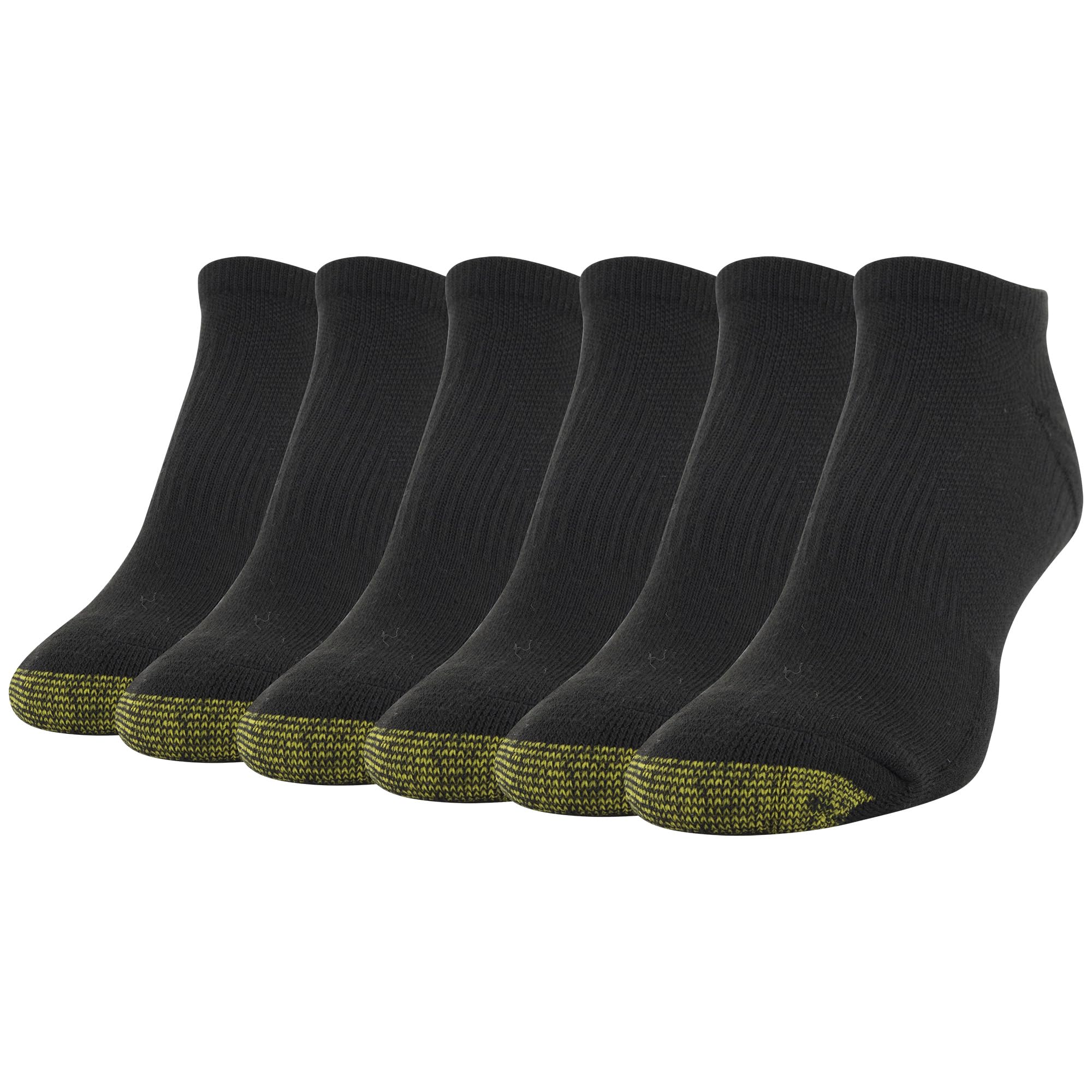 GOLDTOE Women's Cool No Show Socks, 6-Pairs, Black, Medium