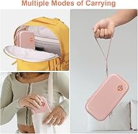 Vista 3 de Canboc Funda de transporte para calculadora científica Texas Instruments TI-30XS/TI-36X Pro MultiView, bolsa de malla para cable, baterías, Oro Rosa