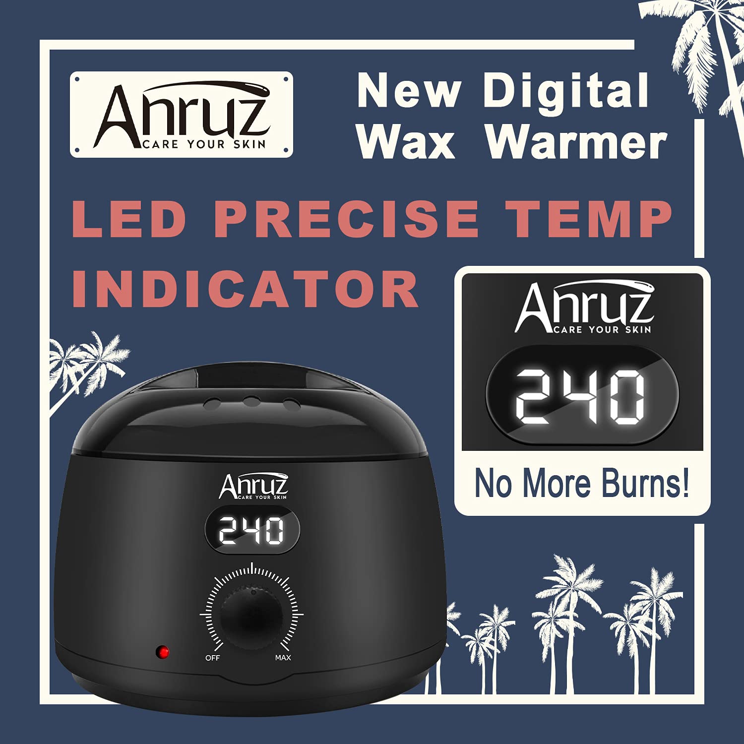 Waxing Kit Anruz Digital Wax Warmer Hair Removal Kit 5 Bags Multiple