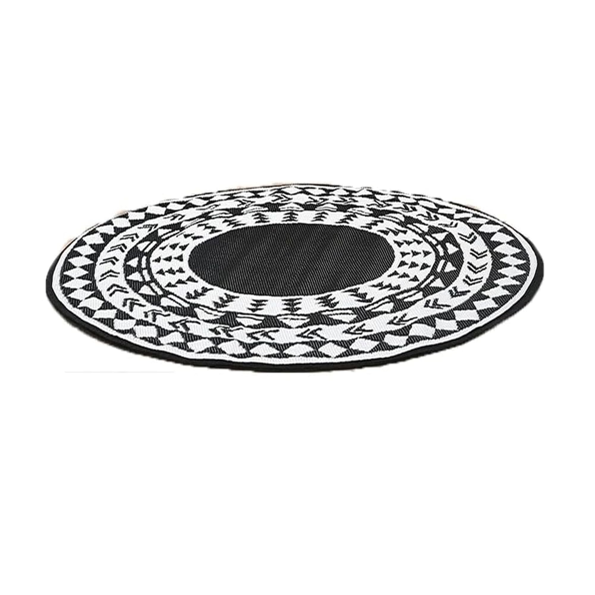 MEHRU Round Outdoor Rug Reversible Garden Carpet Non Slip Circular Rug | Outdoor Recycled Plastic Carpet Waterproof for Patio Garden Camping Beach Mat Picnic Rugs