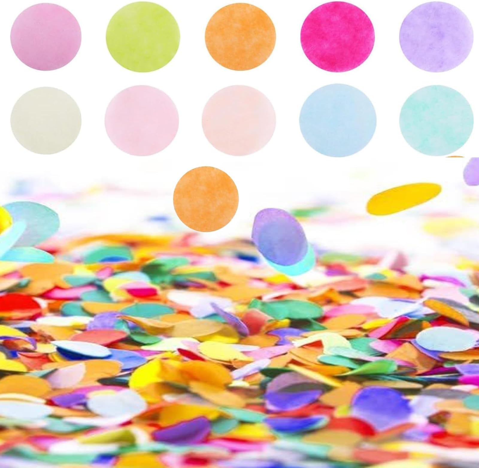 6000 Pieces Multicolor Paper Confetti Easter Round Paper Confetti Tissue Confetti Circle Paper Table Confetti Dots for Father's Day Wedding Holiday Balloon Birthday Party Decoration