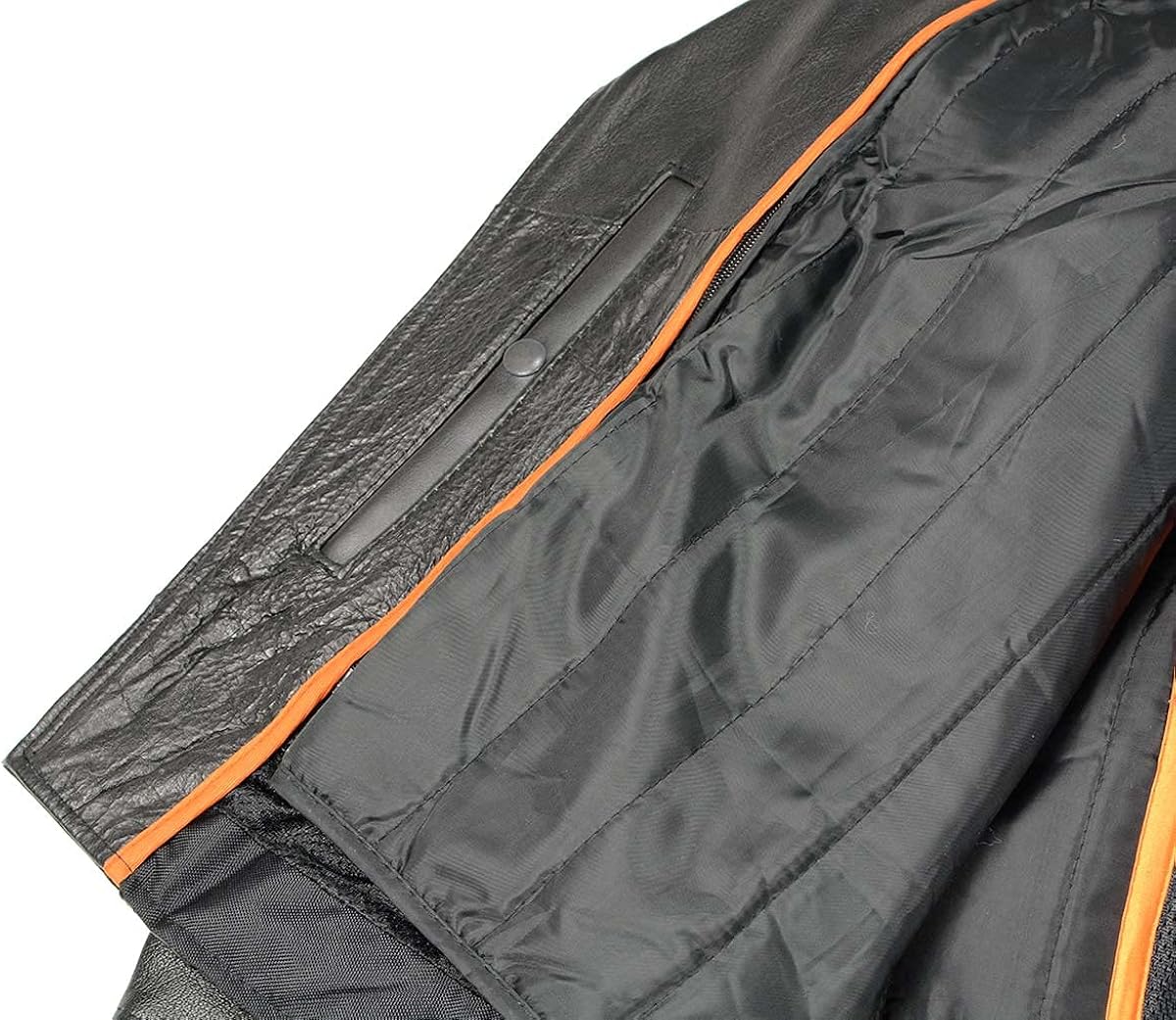 Milwaukee Leather LKM1770 Men's Black Leather Jacket with Belt Utility Pocket : Automotive