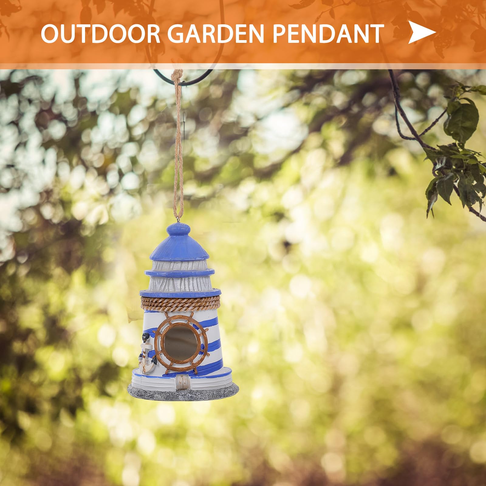 Didiseaon Nido para Pájaros Colgante de Resina Resistente al Agua Decoración Creativa para Jardín y Terraza Casita para Aves Exterior Diseño Único y Fácil de Limpiar Adorno Versátil para