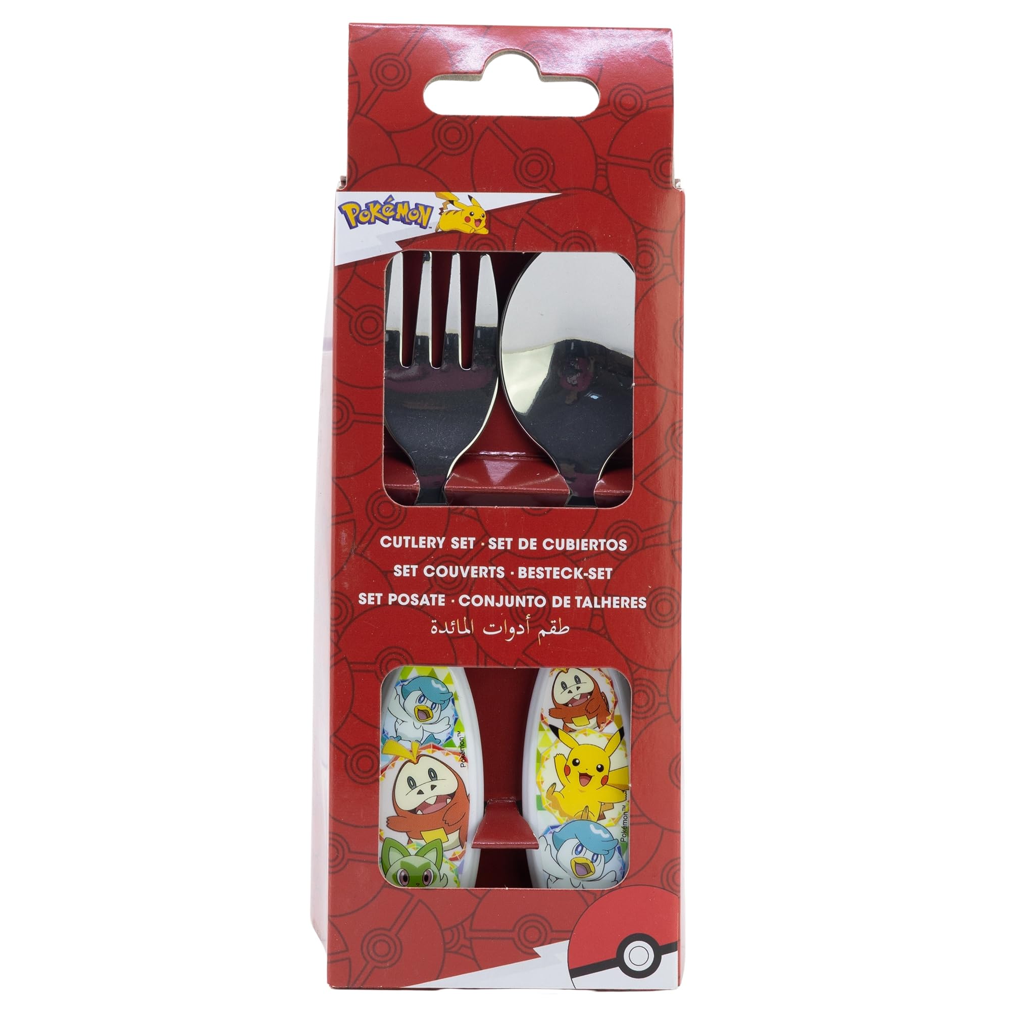 Set of 2 Metal Cutlery (Spoon and Fork) Pokemon, Multicoloured - Image 2