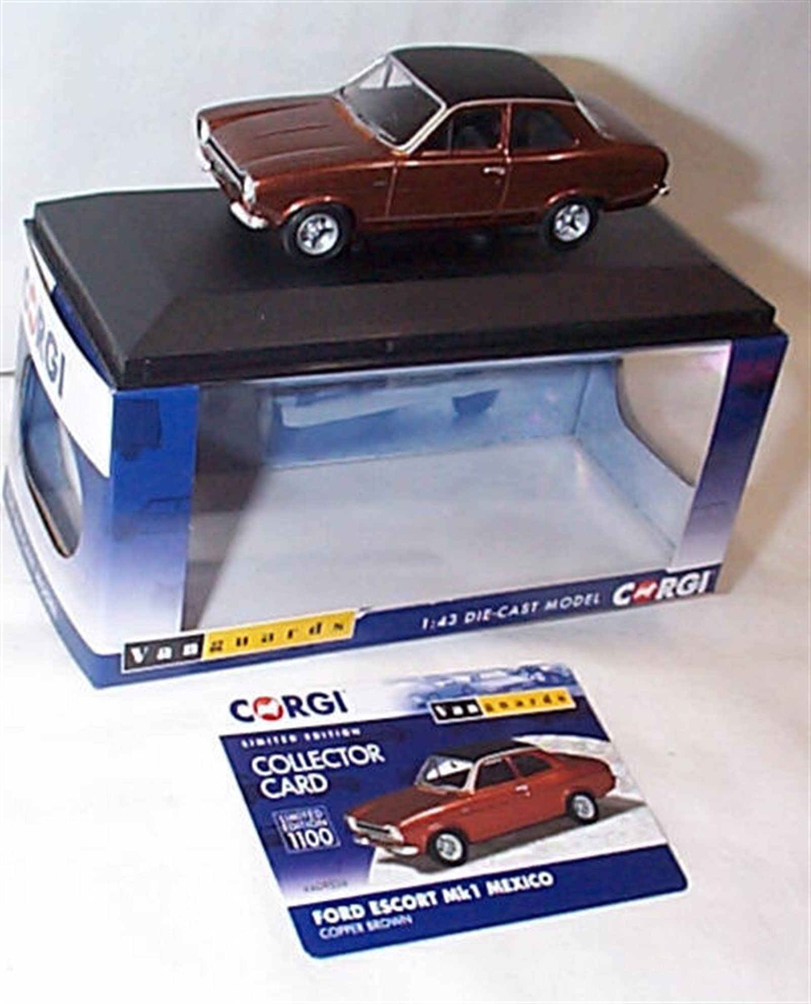 Corgi vanguards F0RD ESC0RT MK1 Mexico Copper Brown RHD vehicle 1:43 scale diecast model