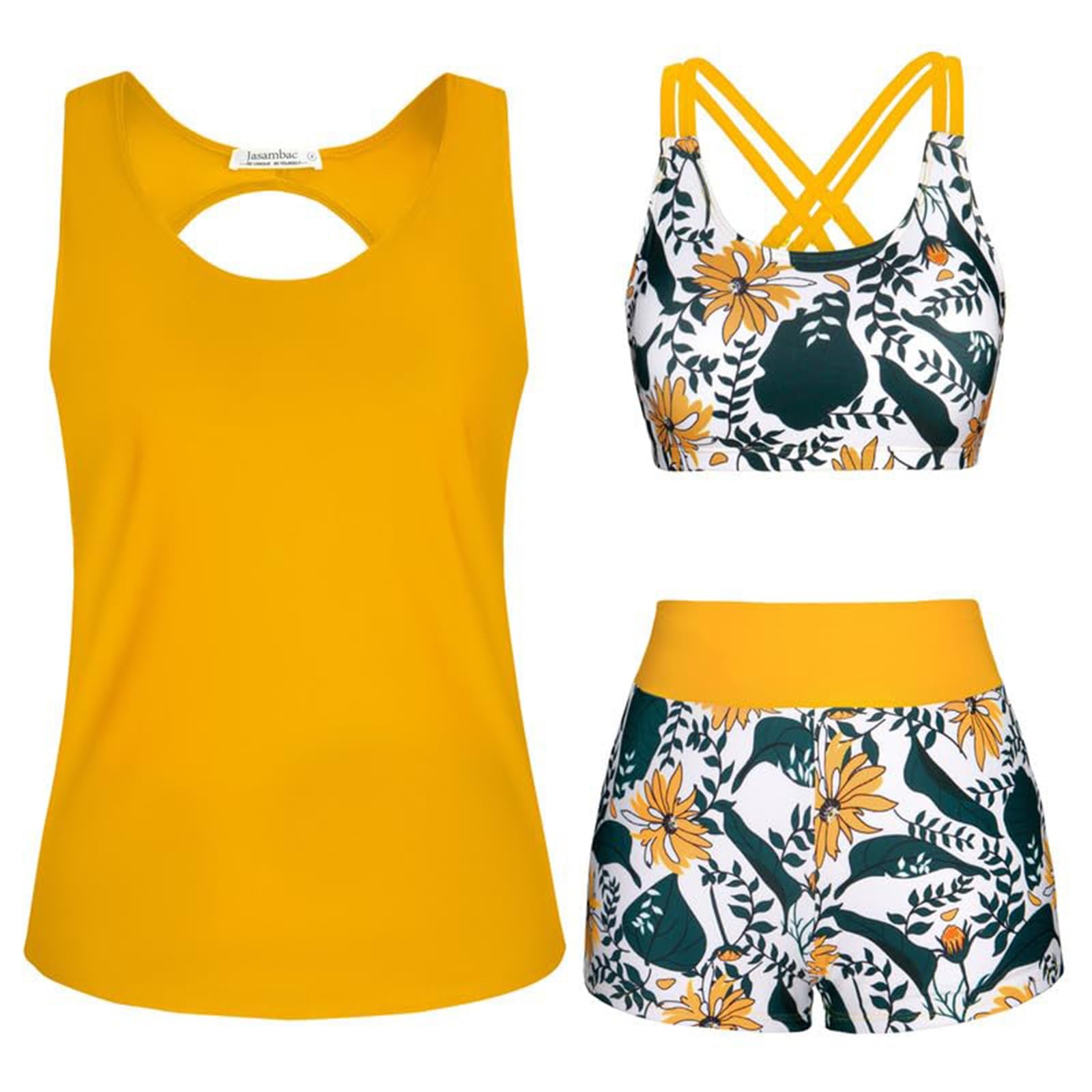 Maillot de bain conservateur gilet 3 pièces pour silhouette galbée
