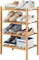 Vista 13 de Zapatero de bambú de 6 niveles para entrada, apilable, resistente, multifuncional, zapatero independiente para dormitorio, pasillo, armario