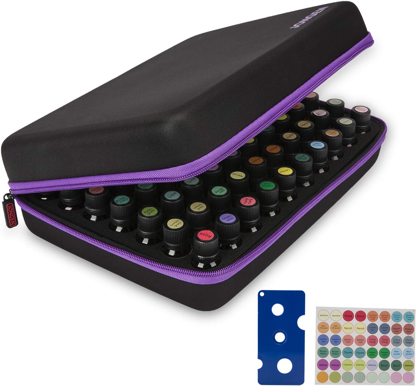 Essential Oils Storage case for 70 Bottles, 5ml /10 ml /15ml Bottles – Hard Shell Essential Oil Travel Carrying Storage Container Holds Doterra & Young Living Essential Oils by JONGEN