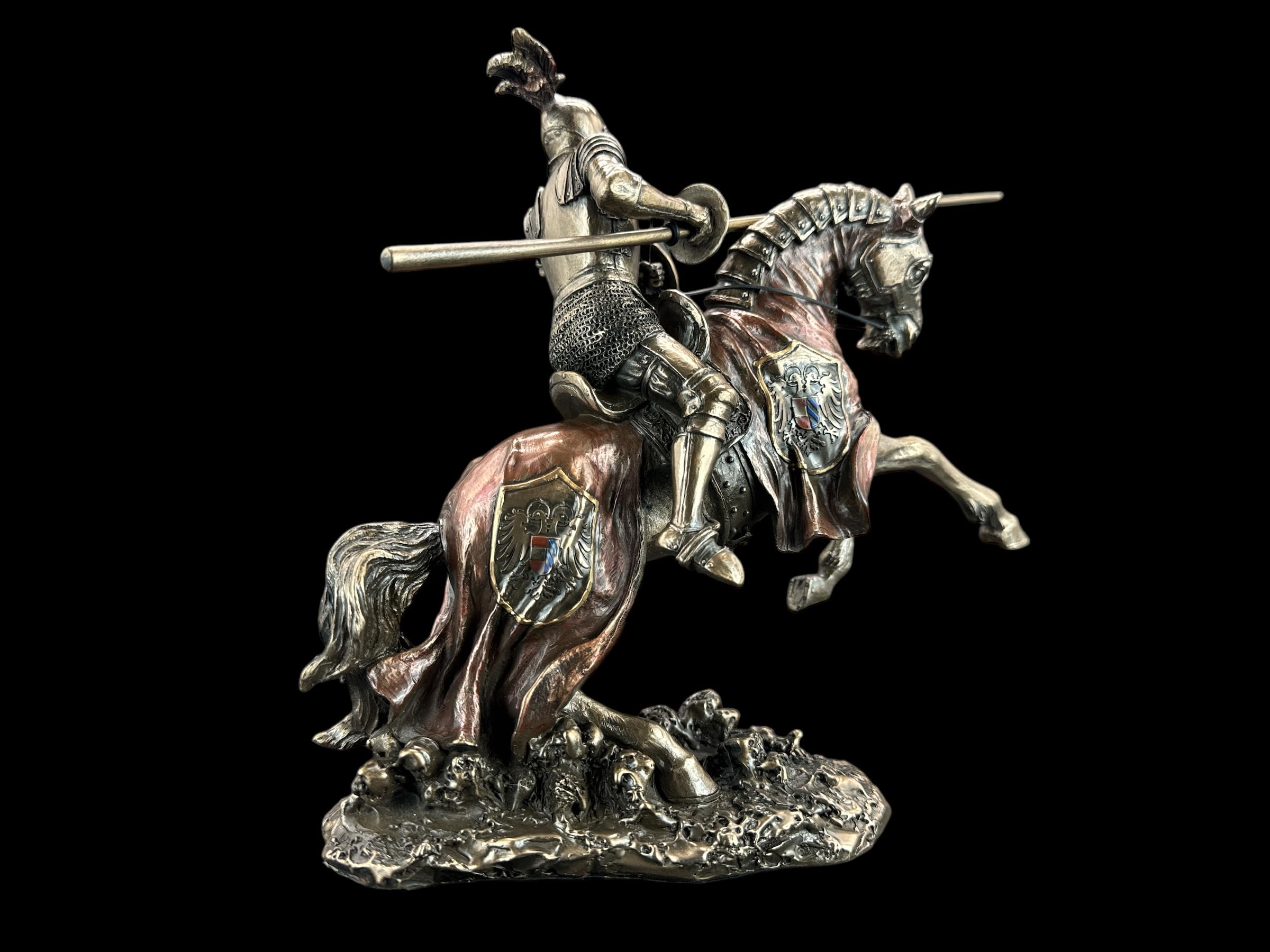 57 SPECIAL REPLICAS Rzeźba dekoracyjna rzeźba, figurka rycerza na koniu z lancą jako prezent do salonu, dekoracja figurki, dekoracja