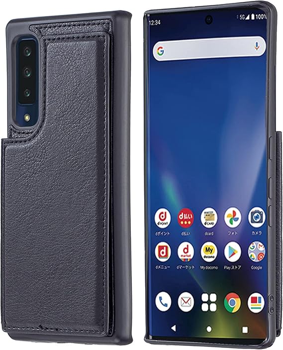 Anrek FUJITSU Arrows NX9 docomo F-52A Case, Notebook-type, Wallet Type, New Type, Waterproof, Shock-absorbing, Lightweight, Multi-functional, Fall Protection, Notebook Type Case Black Arrows nx9