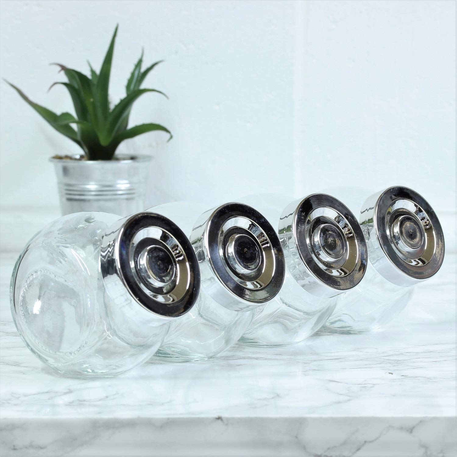 RSWGlass Storage Jars 4-Piece Set, Small