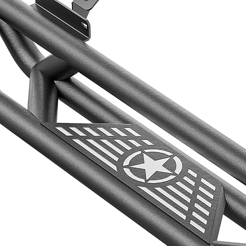 Miniatura 7 de Estribos compatibles con Jeep Wrangler JL de 2 puertas 2018 2019 2020 2021 2022 2023 2024 escalones laterales de acero resistente (2 unidades)