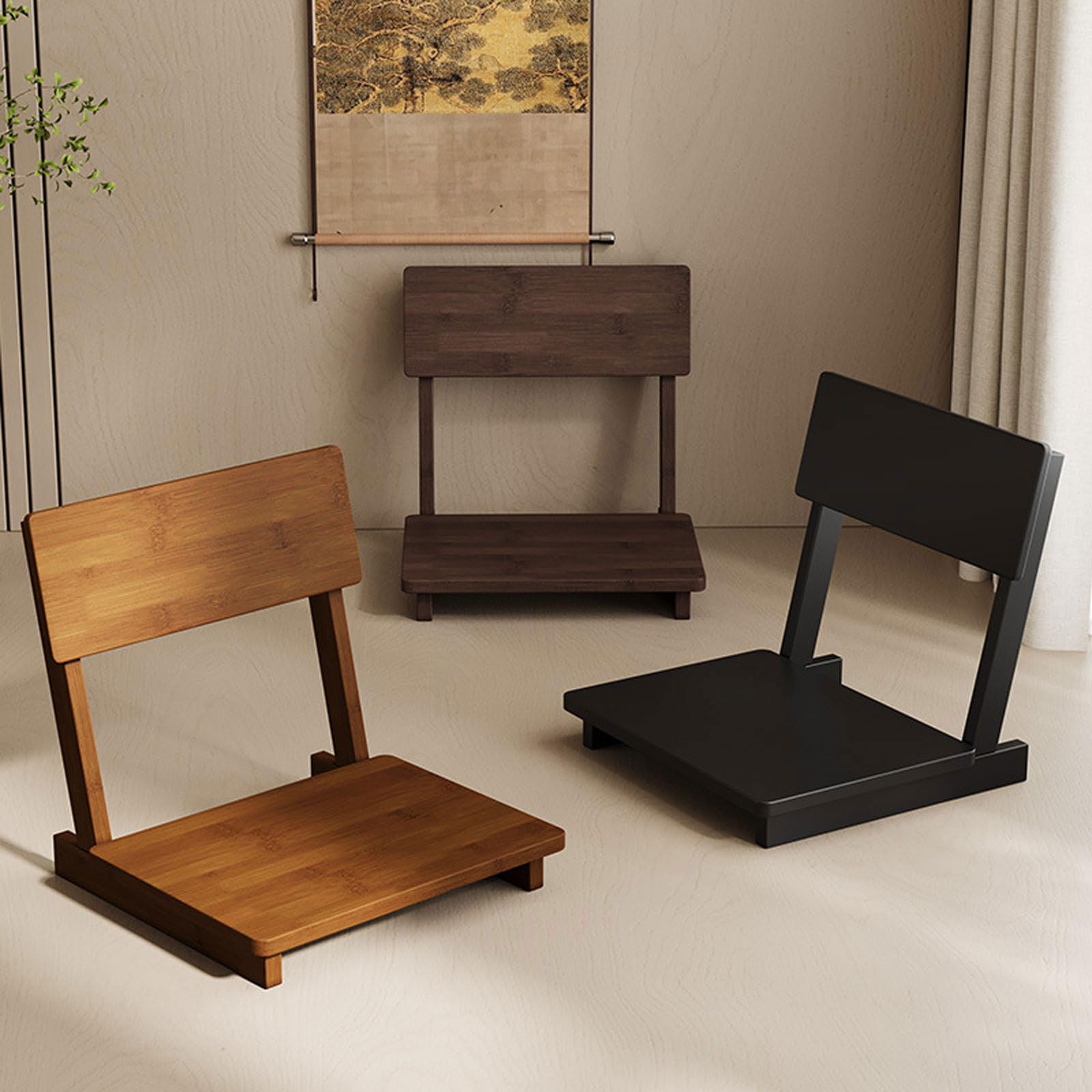 Japanischer Tatami-Stuhl,Bambus Bodenstuhl FüR Wohnzimmer,Tatami Meditationsstuhl Im Japanischen Stil,Japanischer Beinloser Bodenstuhl,Stuhlrückenstütze,für Erkerfenster,Teestube,Gaming