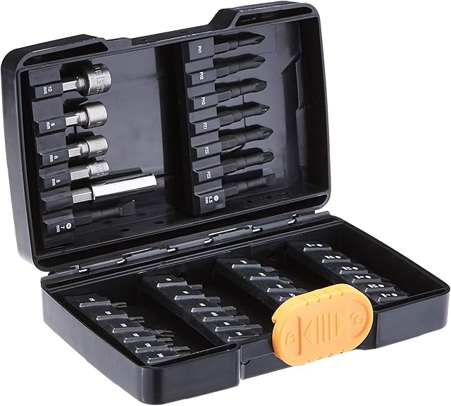 Amazon Basics Screwdriver and Nut Driver Bit Set - 37-Piece, Chrome Vanadium and S2 Steel