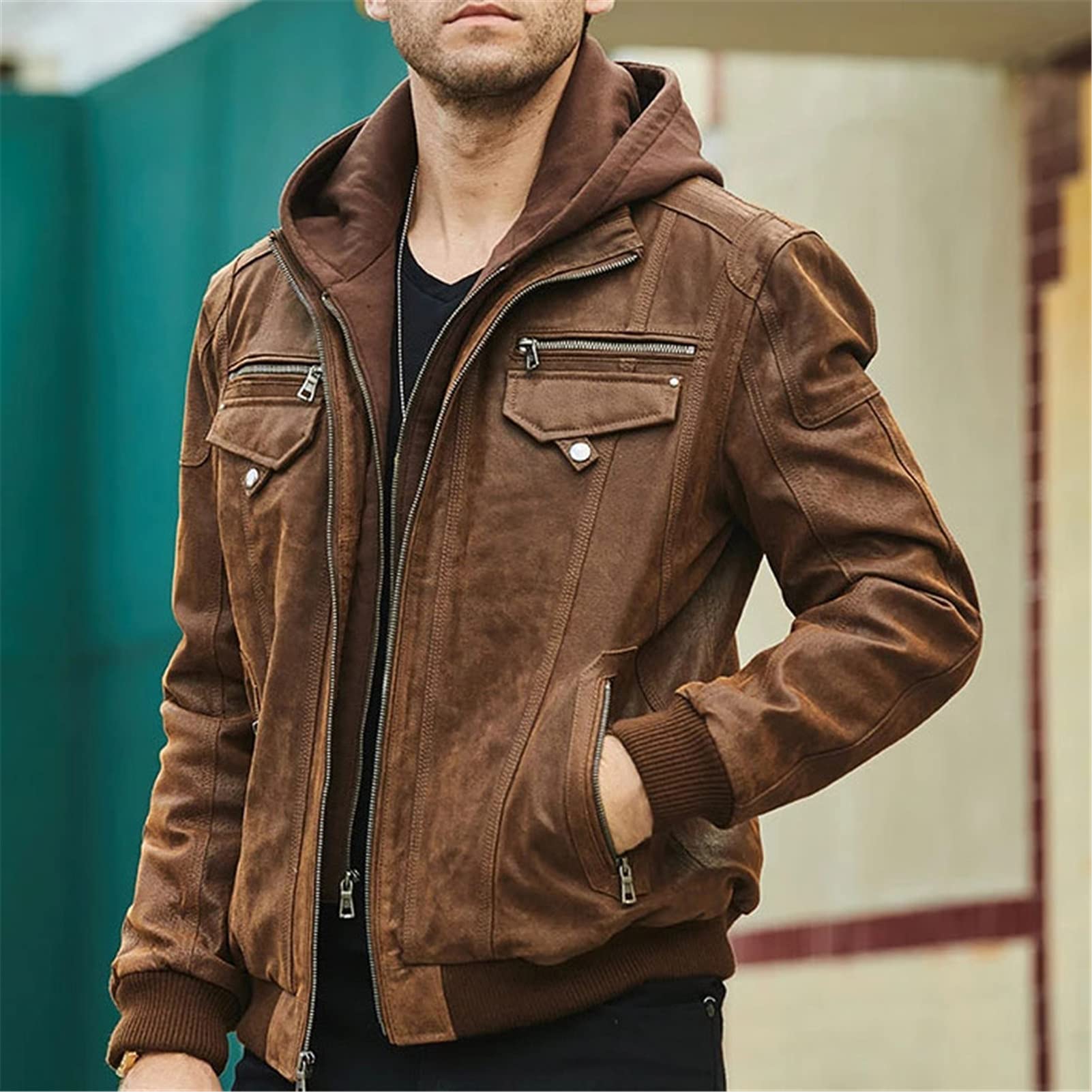 Amazon.co.jp: WMJL レトロ レザージャケット ライダースジャケット  