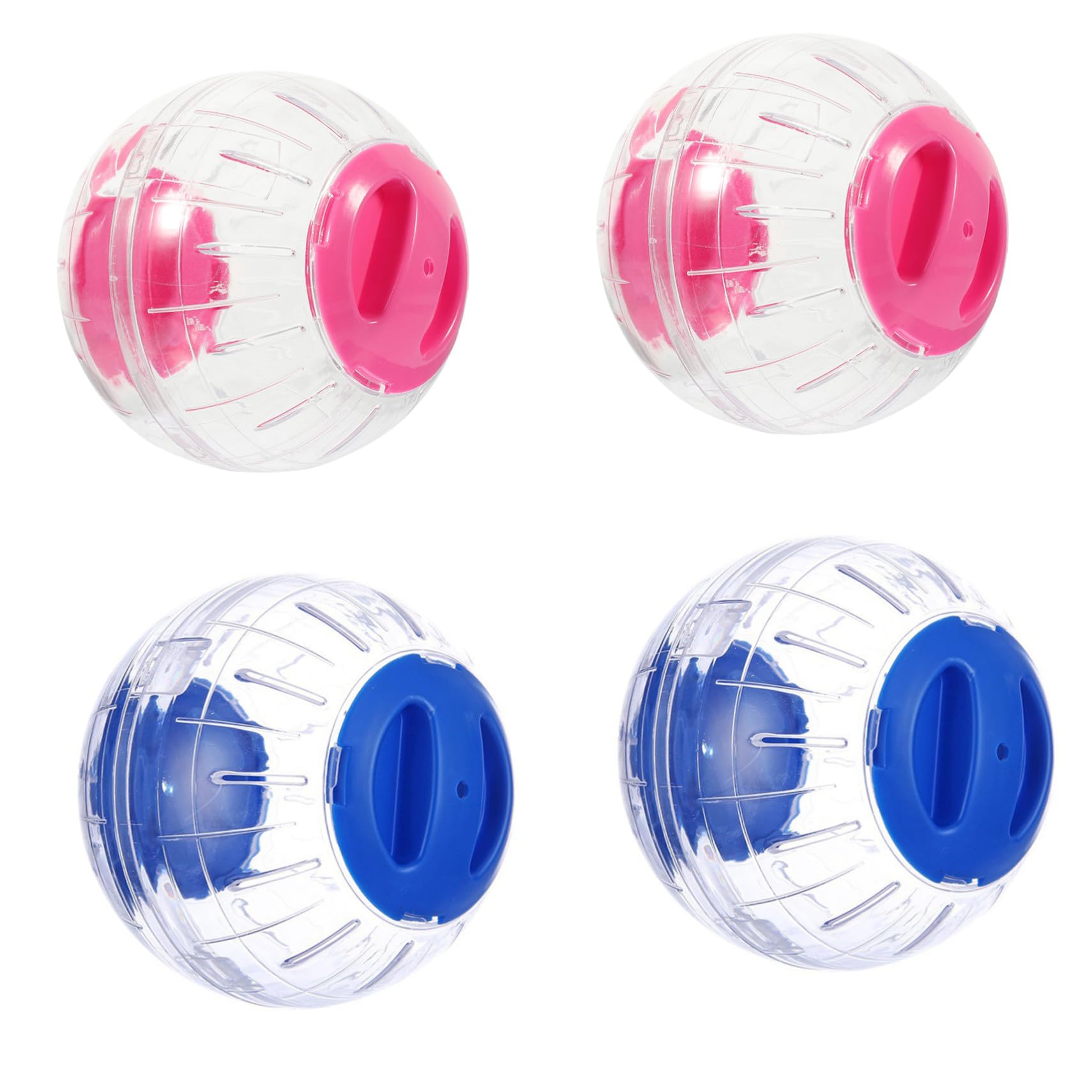 NOLITOY 4 Piezas Pelota Transparente para Hámster Rueda Silenciosa para Ejercicio de Pequeños Roedores Accesorio Portátil para Jaulas de Jerbos Cobayas y Ratones