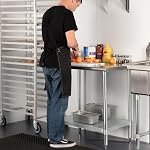 HARDURA Stainless Steel Work Table 24x60 Inch NSF Commercial Heavy-Gauge Cylindrical Legs & Storage Shelf Industrial Prep Table