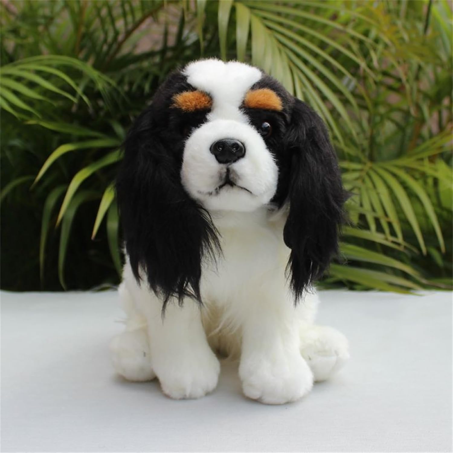 Realistic King Charles Spaniel Stuffed Animal, 9.8" Soft Durable Plush Home Decor
