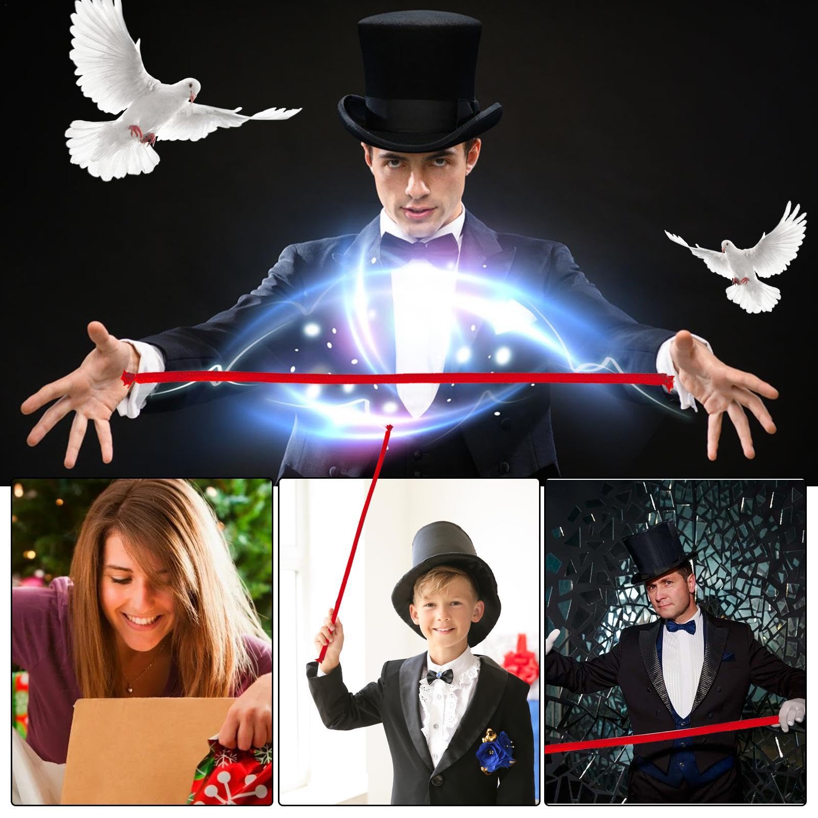 Lina magicznej sztuczki, magiczna sztuczka ze sztywnej liny, zbliżenie magicznej złudzeń lina sceniczna, gadżet iluzji, magiczne przedmioty magiczna lina 92 cm