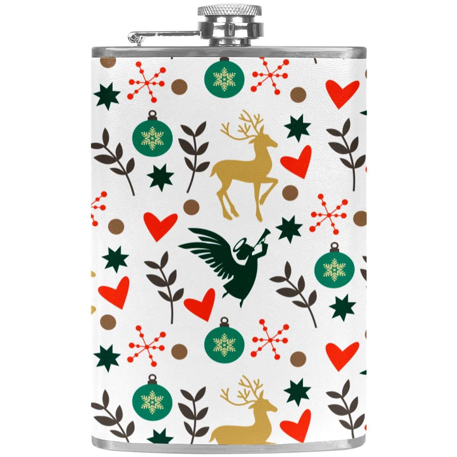 Flasque de Noël en acier inoxydable avec entonnoir, cadeau idéal de fête
