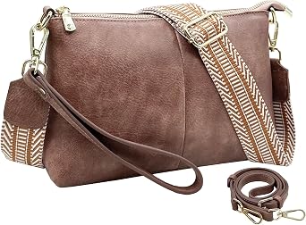 Small Crossbody Clutch Purses Bags for Women Wristlet Wallet Vegan Shoulder Handbags Guitar Strap + Leather Strap