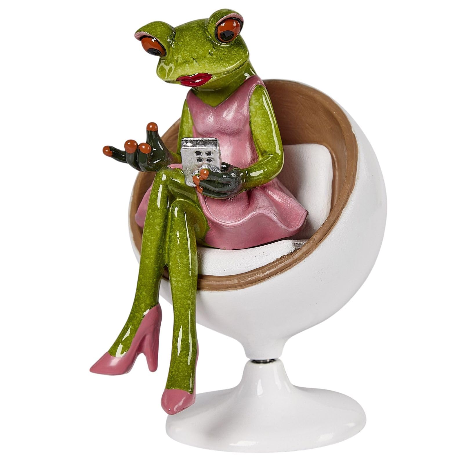 Grenouille avec téléphone portable formano figurine fauteuil de salon