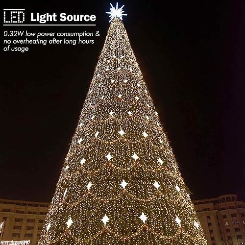 Miniatura 5 de Yescom Paquete de 2 tiras de luces LED de 66 pies, color blanco cálido, 8 modos, control remoto de Navidad para fiesta, boda, dormitorio