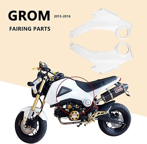 Miniatura 96 de Mokuo Luz de cabeza de fibra de carbono para motocicleta, panel lateral, soporte de señal de giro, apto para Honda Grom Msx 125 SF 2013-2016