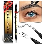 iMethod Microblading Eyebrow Pencil - Eyebrow Pen 2-in-1 Dual-Ended Brow Pencil with 3 Fork-Tip Applicator & Precise Brush-Tip Creates Natural-Looking Brows, Stay on All Day, Dark Grey