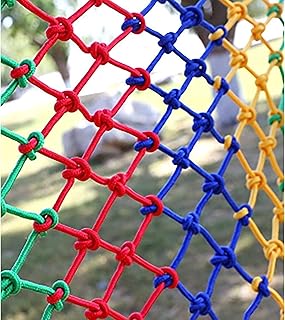 HXRW Climbing Net for Kids Durable Climbing Cargo Net Outdoor Colorful Rope Ladder Net for Balcony Banister Protection Kids Playground&Playground Sets for Backyards (Size : 1 * 2m(3.3 * 6.6ft))