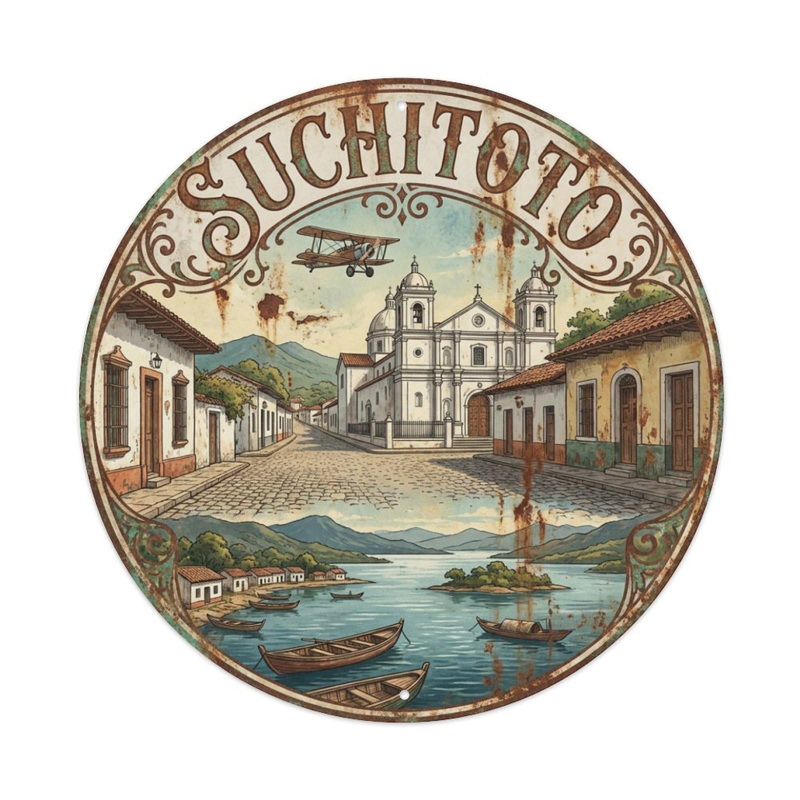 Travel Retro El Salvador Suchitoto Metal Tin Sign