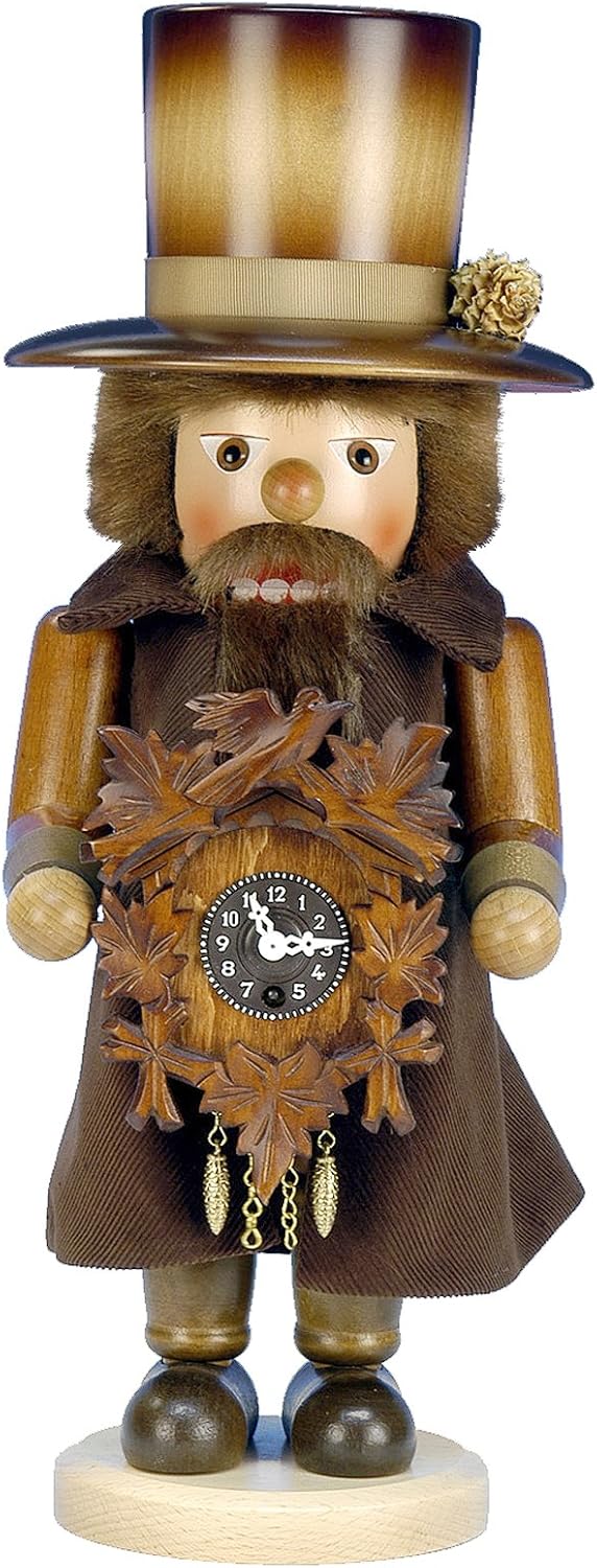 CHRISTIAN ULBRICHT Alexander Taron Importer 0-763 Nutcracker - Clockmaker with Key-Wound Clock - 17"" H x 6.5"" W x 6.5"" D