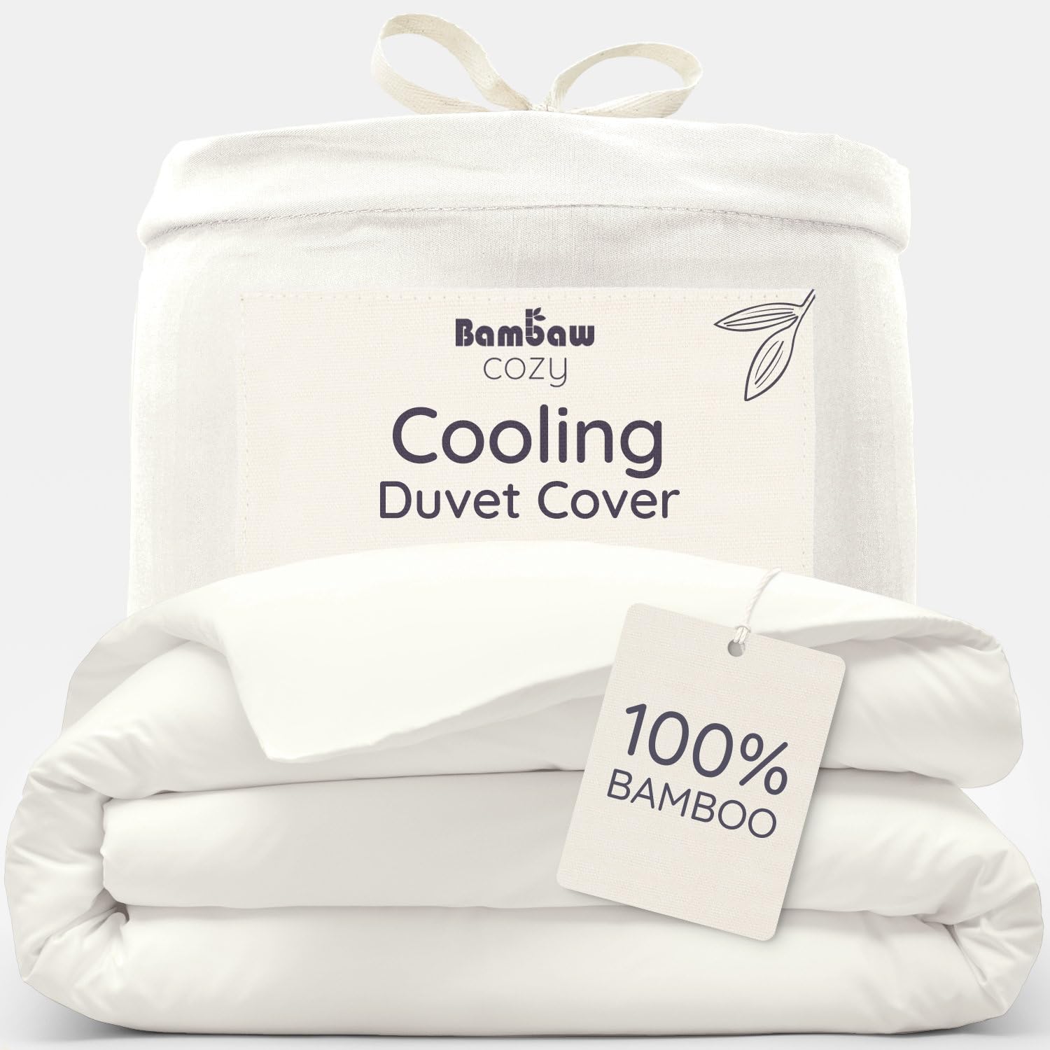 Bambaw Ivory King Size Bamboo Duvet Cover, 240X220 Cm, Anti Allergy Bedding, Bamboo Sheets King Size, Mite-Resistant Cooling Sheet, Skin-Friendly Cold Sheets For Sleeping, Soft Summer Duvet Cover (Ivory)