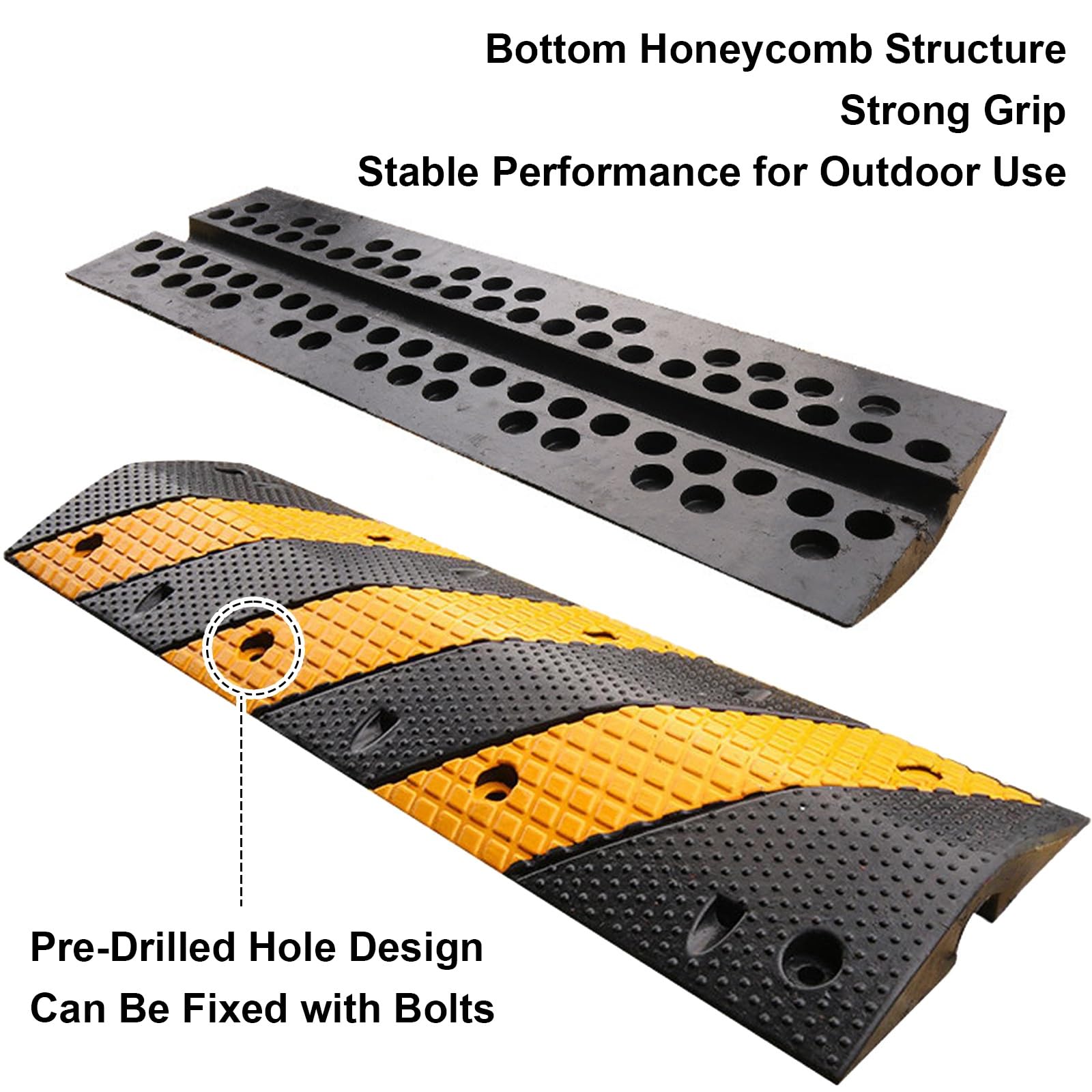 Rampa de Protección de Cable de Goma, Pasacables Suelo de 100 Cm, Protectores de Cables de Suelo para Estacionamientos y Garajes, Capacidad de Carga de 2 Toneladas(100 * 30 * 5cm/39 * 12 * 2in)