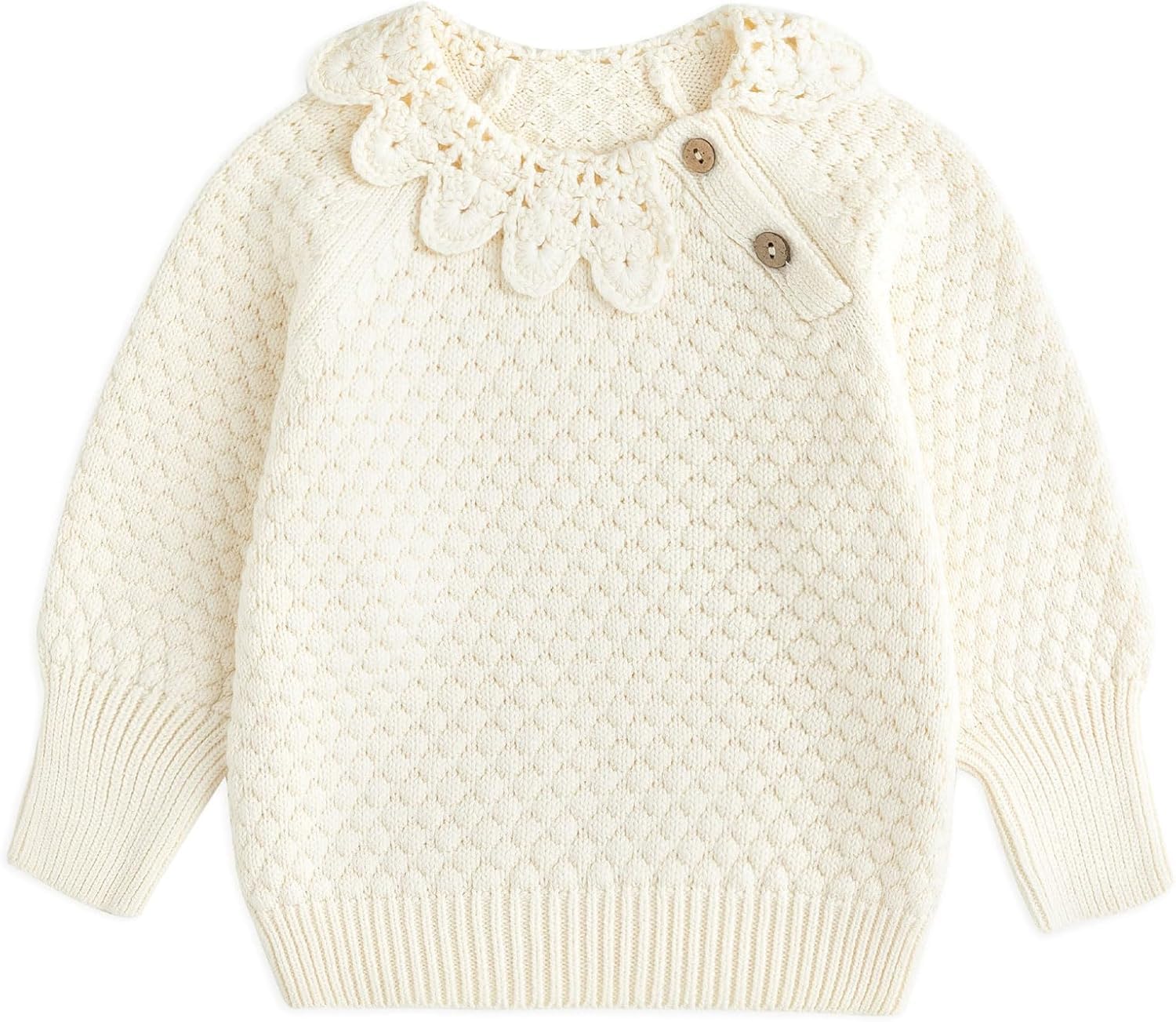 Kleine Mädchen Pullover Mantel Rüschen Baumwolle gestrickt Kleinkind Kinder Pullover Herbst und Winter