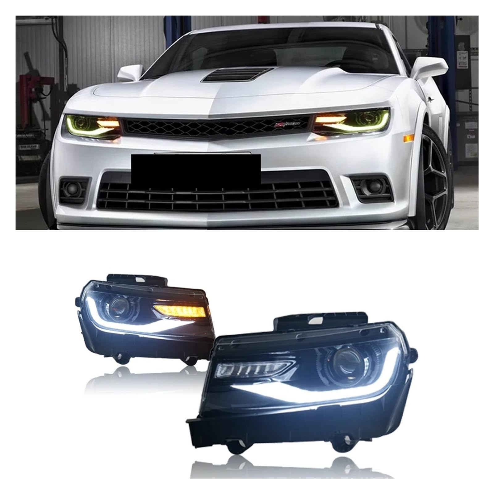 Amazon | 車の Led ヘッドライ シボレー用 カマロ 5代目 2014