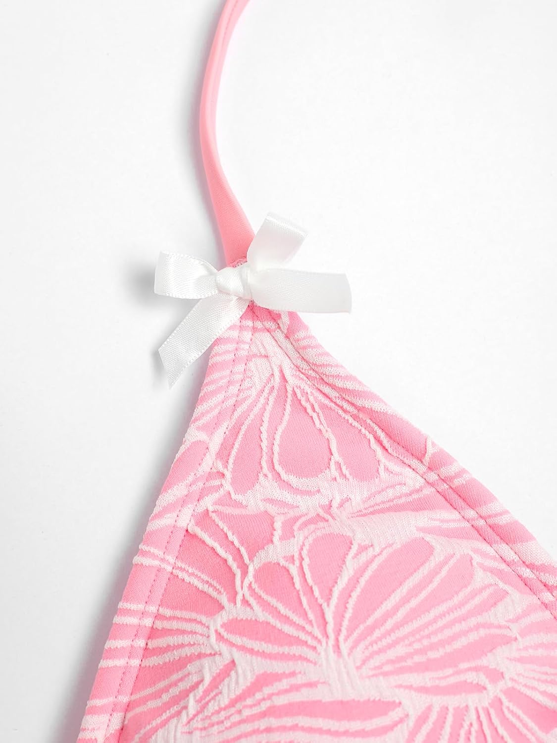 ZAFUL Women's String Triangle Bikini Sets Sexy Triangle Textured Tied High Cut Swimsuit Brazilian 2 Piece Bathing Suit - Image 5