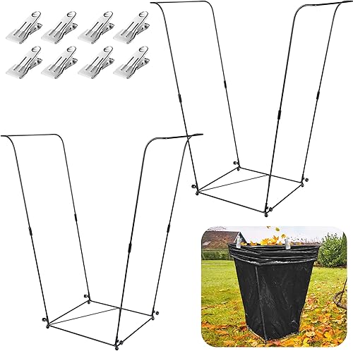 Soporte de metal para bolsas de basura, marco para bolsas de basura con capacidad para bolsas de plástico de 30 a 45 galones, soporte multiusos para