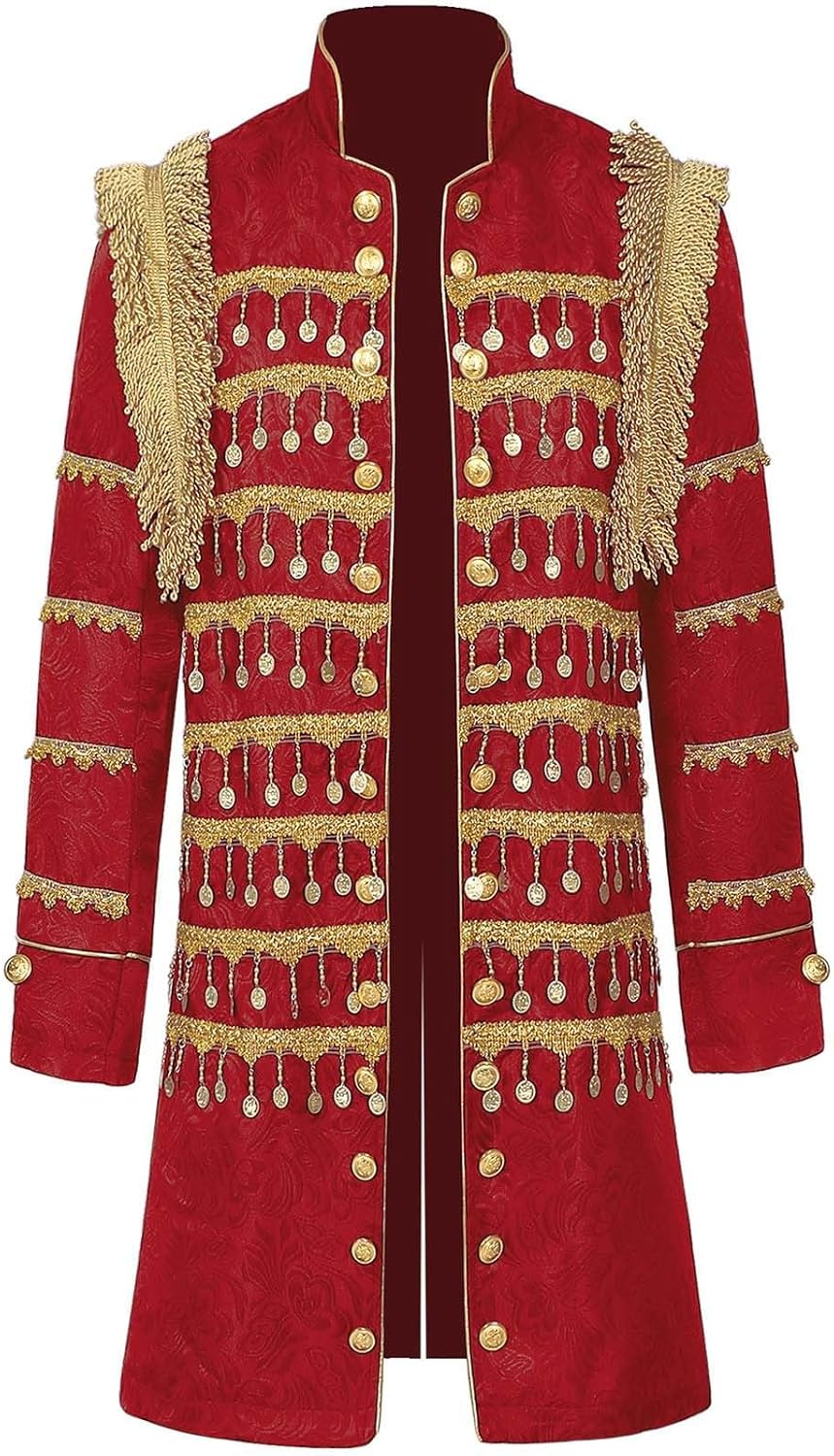 Men Vintage Tailcoat Jacket Steampunk Formal Gothic Victorian Frock Coat Costume Fashion Outwear for Halloween