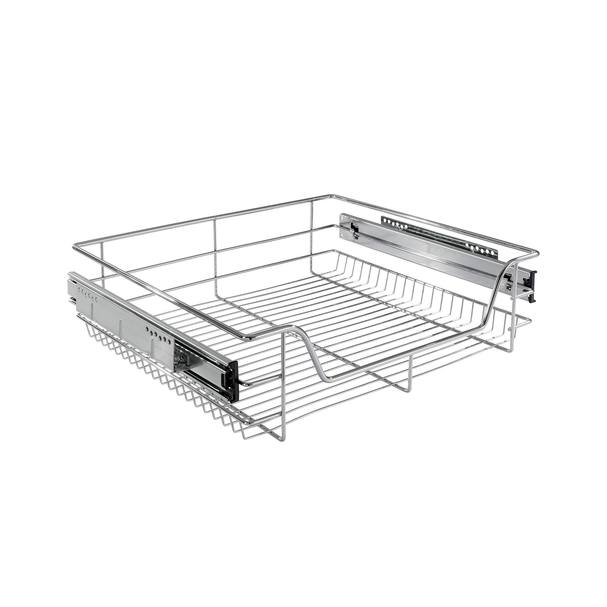 Arebos Teleskopschublade - für Schrankbreite 30 40 50 oder 60 cm | verchromt/Setwahl- Küchenschublade Korbauszug Schrankauszug, Schubladeneinsätze für Küchenschrank | 2 x 60 cm