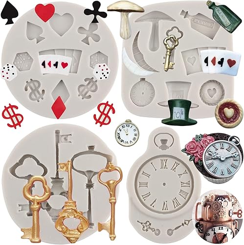 Miniatura 1 de TEYOULIN Moldes de silicona vintage para decoración de pasteles, decoración de cupcakes, chocolate, azúcar, pasta de goma, arcilla polimérica, juego