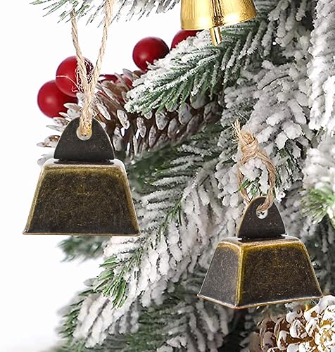 Miniatura 4 de MrMrKura 18 campanas de cobre de 1 pulgada de vaca, caballo, oveja, campanas de pastoreo de bronce vintage para cascabeles para evitar pérdidas,
