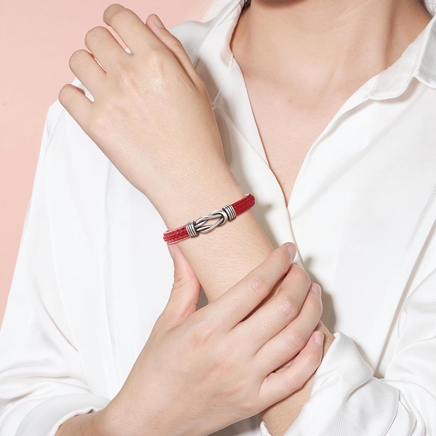 FYUKISS Forever Linked Together Leather Bracelet for Daughter | Granddaughter | Wife | Niece Valentines Mothers Day Gifts for Her - Image 7