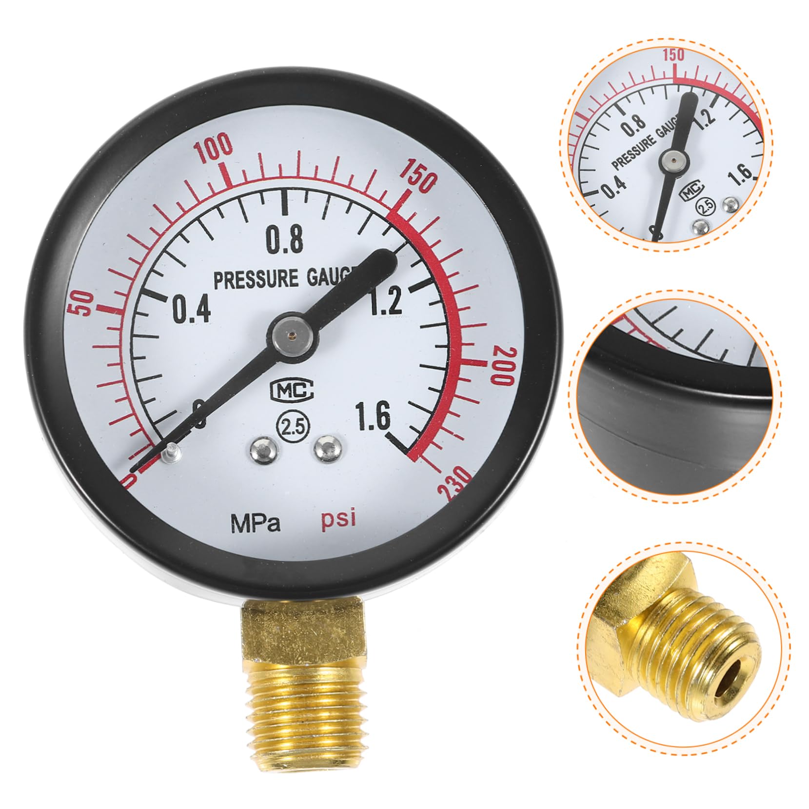 Manometr ciśnienia sprężarki powietrza do pompki powietrza w maszynie do popcornu