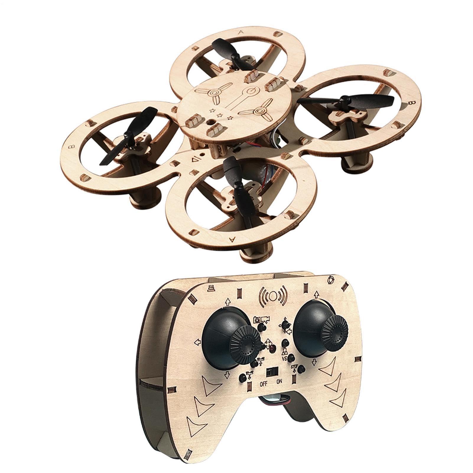 Kit Di Costruzione Drone Volante Educativo Da Assemblare Con Radiocomando | Kit Di Montaggio Per Drone In Legno Per Bambini Compleanno Hobby Attività Casa Interno Festa Vacanza Casa Giochi Scuola