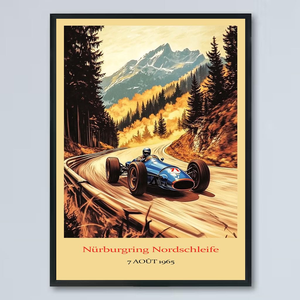 Vintage F1 Racing Nürburgring Nordschleife 7 AOÛT 1965 Poster, Race Car Print, Vintage Car Racing Poster, Race Fan Gift, Executive Office Decor, F1 Gift Idea cFCcPr