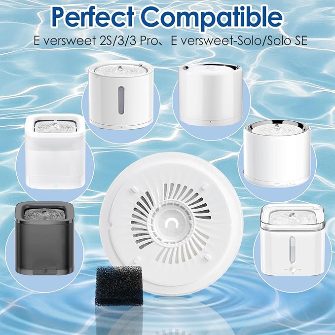 16 PCS Filtro para Fuente de Agua para Gatos, Compatible con Eversweet miniatura 6