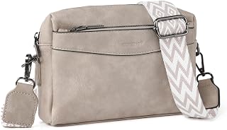 TANTOMI Small Crossbody Bags for Women, Triple Zip Crossbody Purse Cell Phone Shoulder Bag Handbags with Adjustable Strap