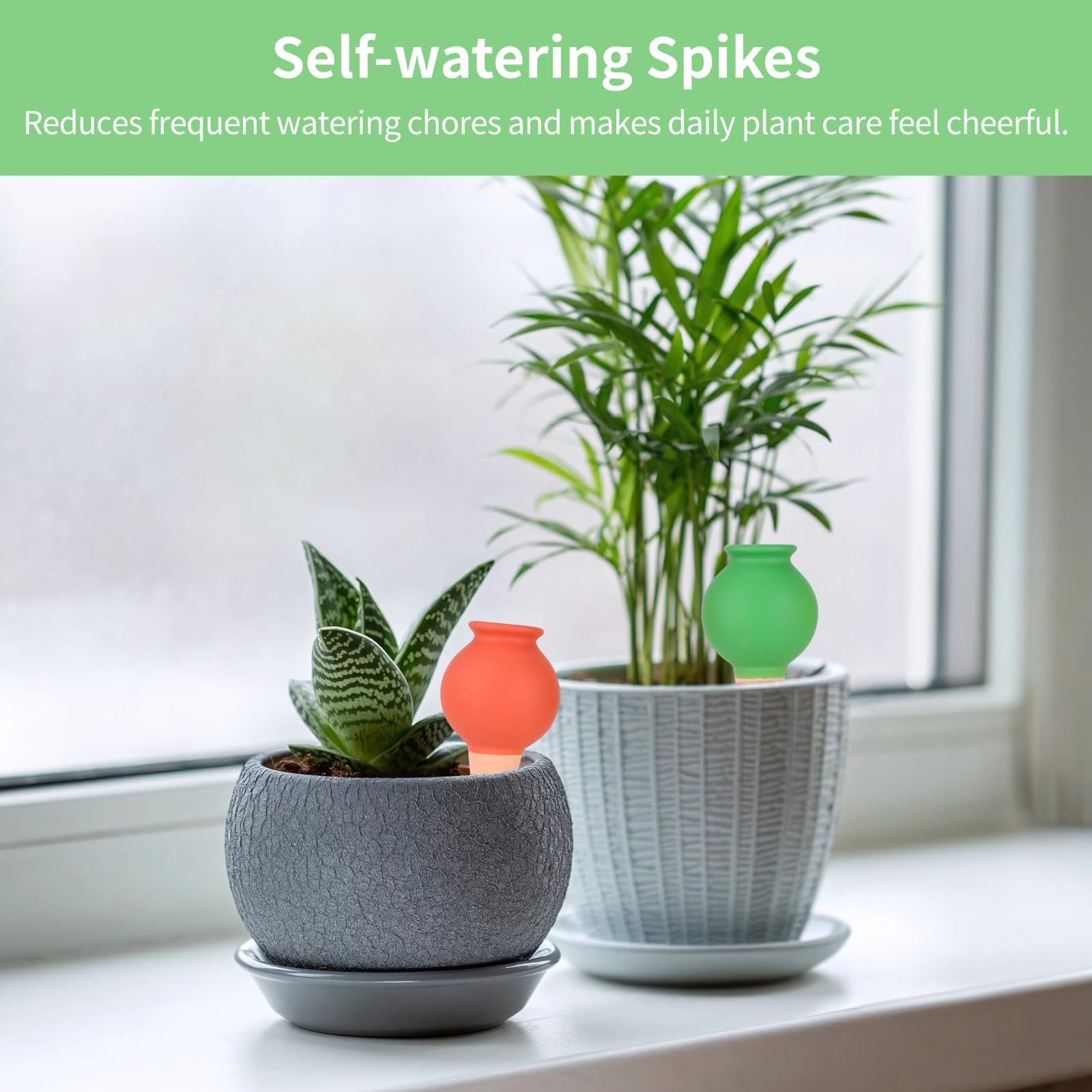Varku Lot de 8 pics d'arrosage automatique en terre cuite pour plantes en pot à libération lente - Supporte l'humidité de 3 à 5 jours pour les vacances